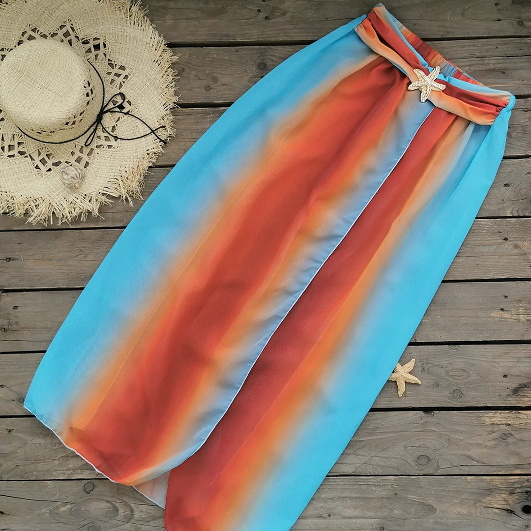 Uveng Chest-Meared Hollowed-In Swimsuit Lady 2025 New Gradient Tie Dye Swimsuit Outlet