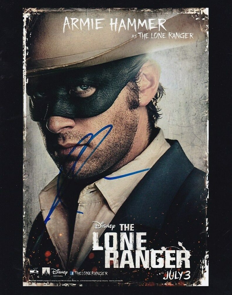 Armie hammer signed autographed the lone ranger john reid 8x10 Photo Poster painting