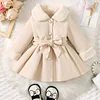 Kid Baby Girl Winter Fleece Coat Solid Bow Coats