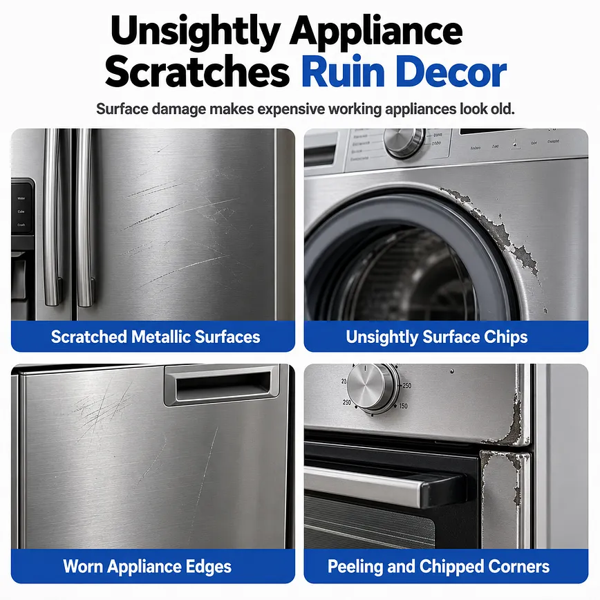 Unsightly appliance scratches ruin decor