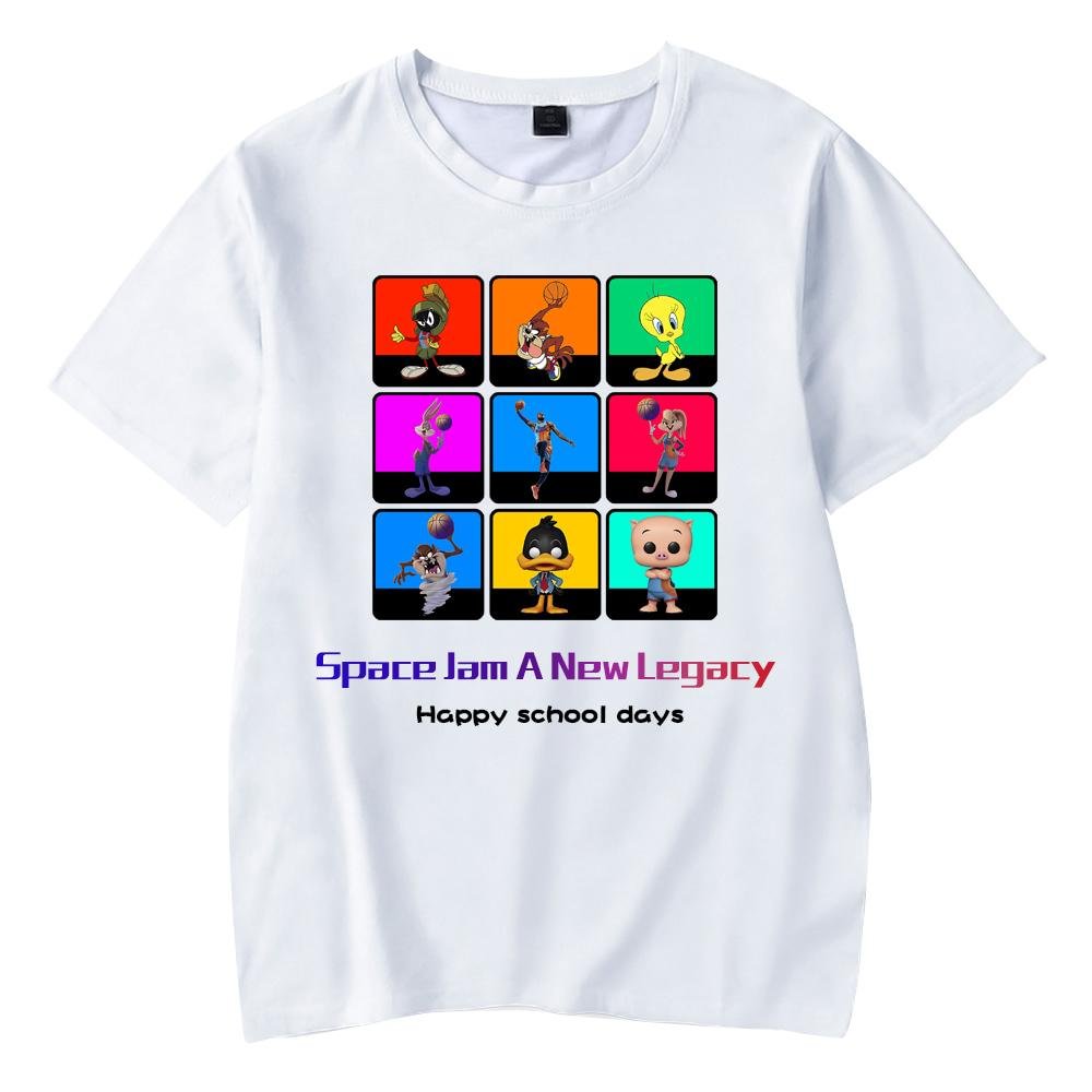 Space Jam A New Legacy Happy School Days T-Shirt Round Neck Short Sleeves for Kids Adults