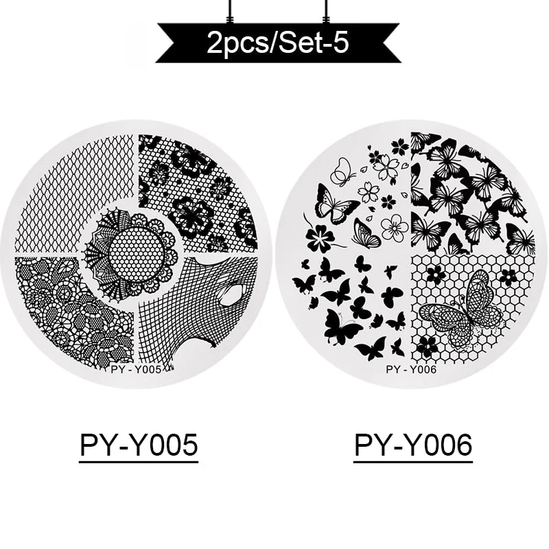 PICT YOU Nail Stamping Plates Rectangle Geometric Line Wave Pattern Stainless Steel Nail Art Image Stamp Stencils Design J004-Nail Inspo