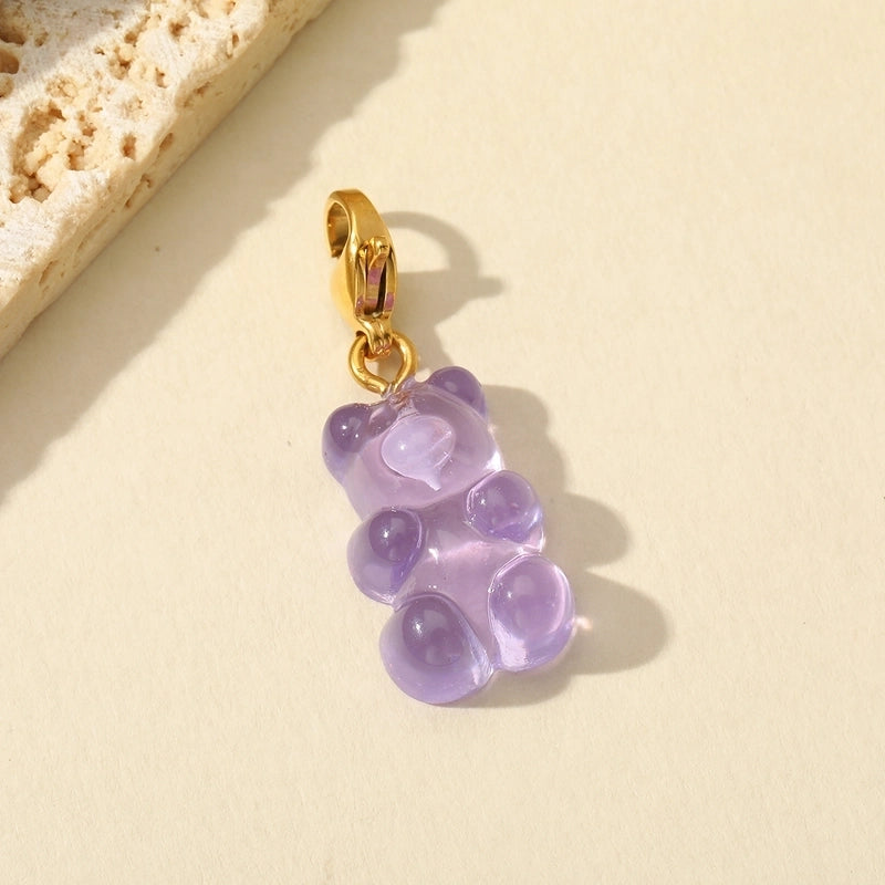 1 Piece 304 Stainless Steel Resin 14K Gold Plated Cartoon Little Bear Pendant Jewelry Accessories