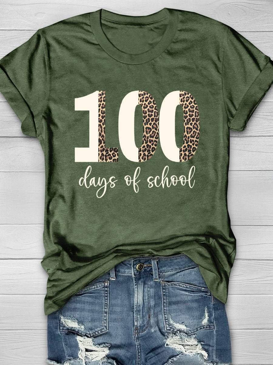 Teacher 100 Days Of School Print Short Sleeve T-shirt