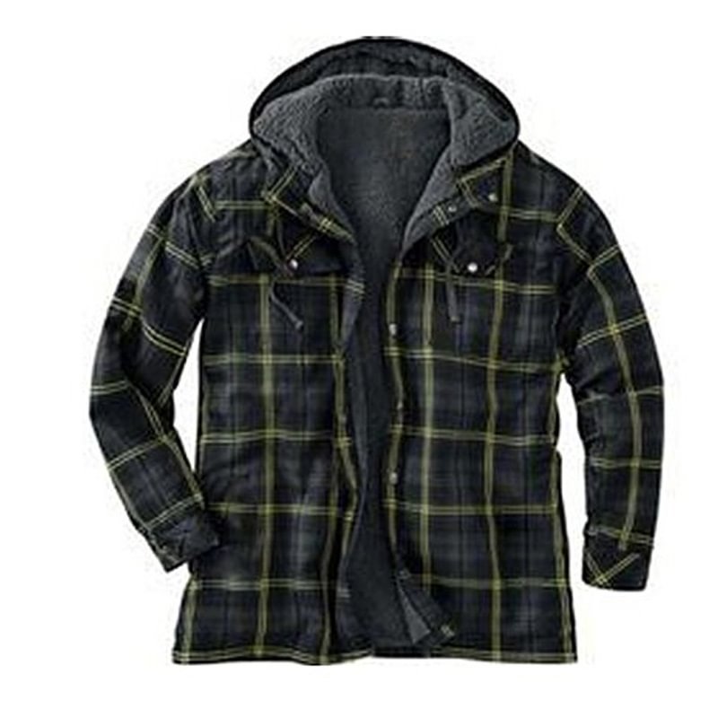 Men's Lined Hooded Flannel Jacket