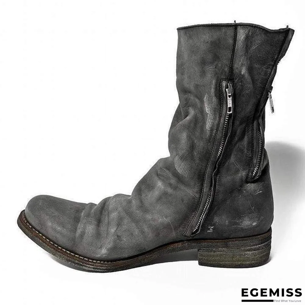 Men's Retro Handmade Leather Cowboy Boots | EGEMISS