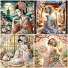 Japanese Girl Diamond Painting Kit 5D Partial Drill Rhinestone Art 30x30cm