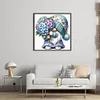 Hydrangea Gnome-11CT Stamped Cross Stitch 45*45cm/17.72*17.72in