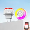Wifi Sound and Light Alarm Sensor App Remote Control Plug-in Home Alarm 105dB Sounder Voice Broadcast Alarm for Vibration CO VOC PIR for Kids Garage Office