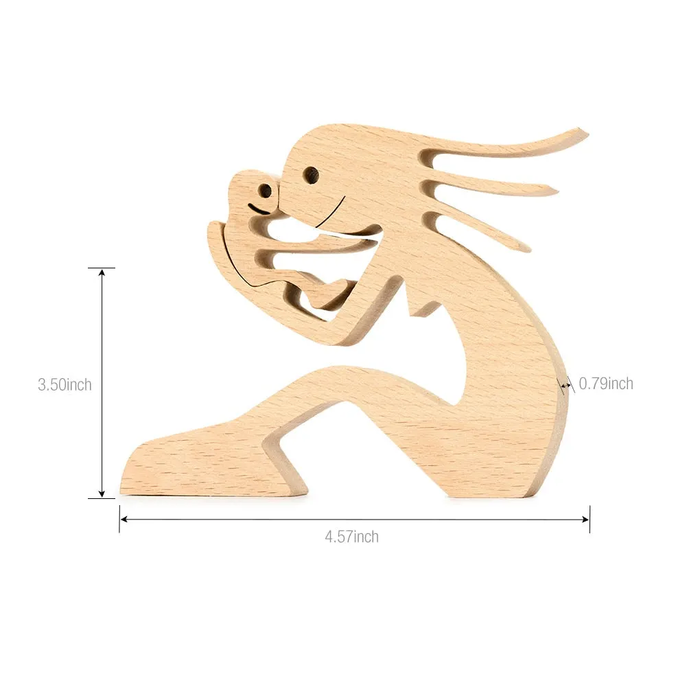 Adornos de madera Wooden Dog Craft Figurine Home Office Table Ornament Easter Decoration Love Dog Pet Lover Gifts oficina OEM 515-1