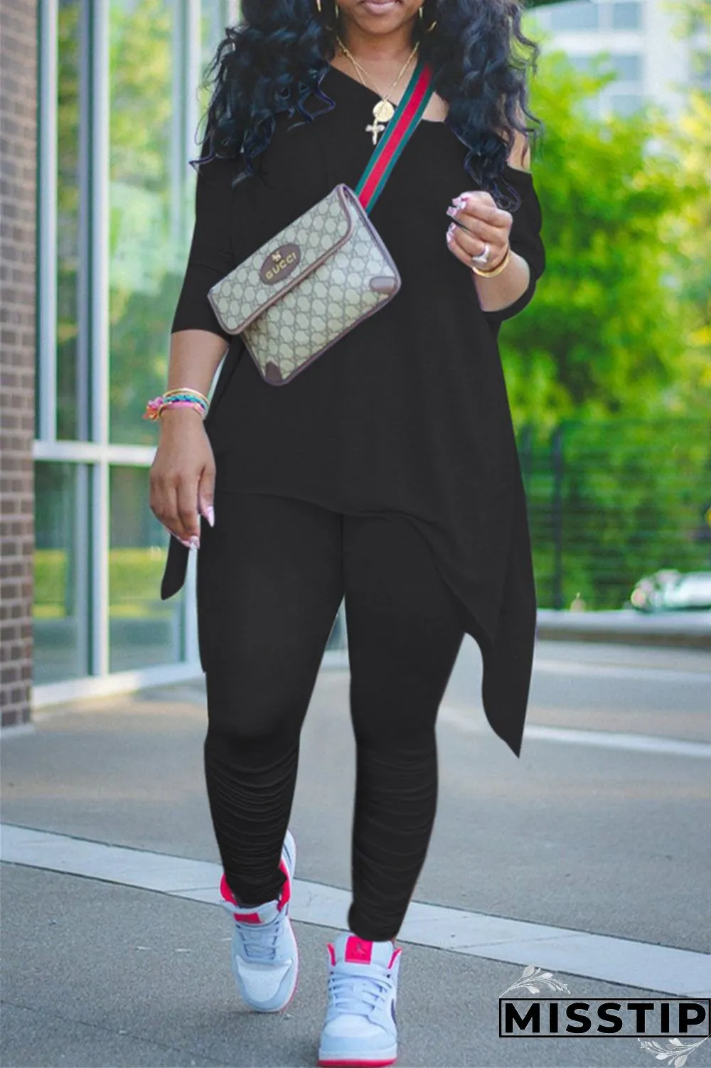 Grey Fashion Sexy Casual Solid Straight Long Sleeve Two Pieces