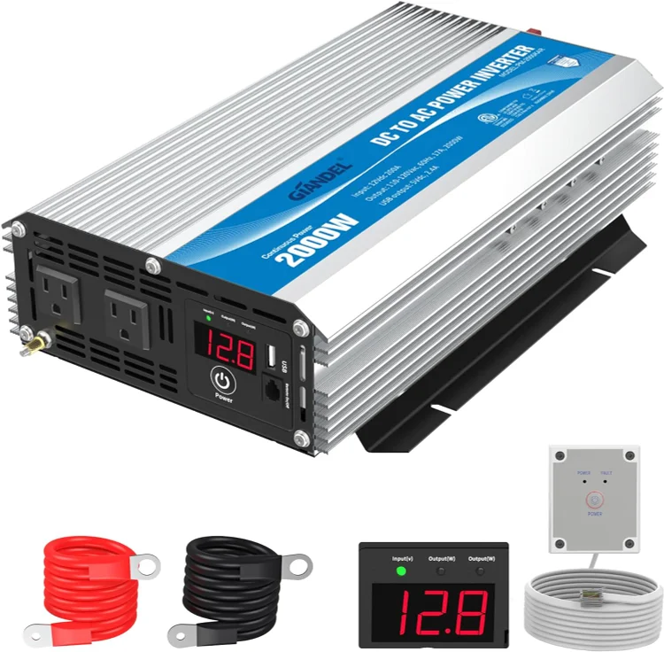 【FOR USA】Used - Very Good  2000W ETL UL458 Listed  Power Inverter Modified Wave  12V DC  to  110 120V AC  