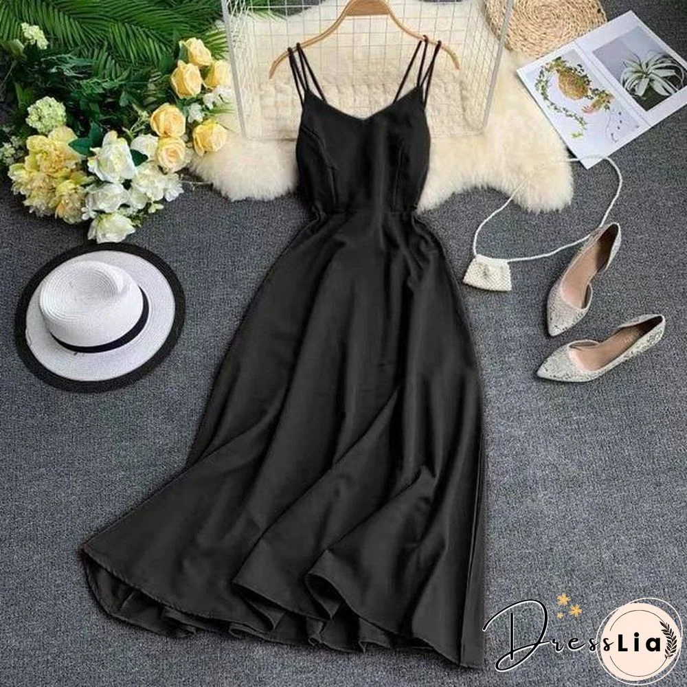Marwin New-Coming Spring Summer Holiday Long Dress Cross Spaghetti Strap Open Back Beach Style Ankle-Length Women Dresses