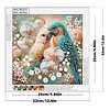 Fleurs oiseaux bricolage, set de peinture perl&eacute;e avec forme sp&eacute;ciale avec cadre 25x25cm