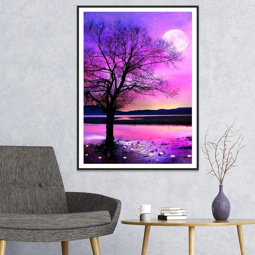 Diamond Painting - Full Round - Purple Sky Tree