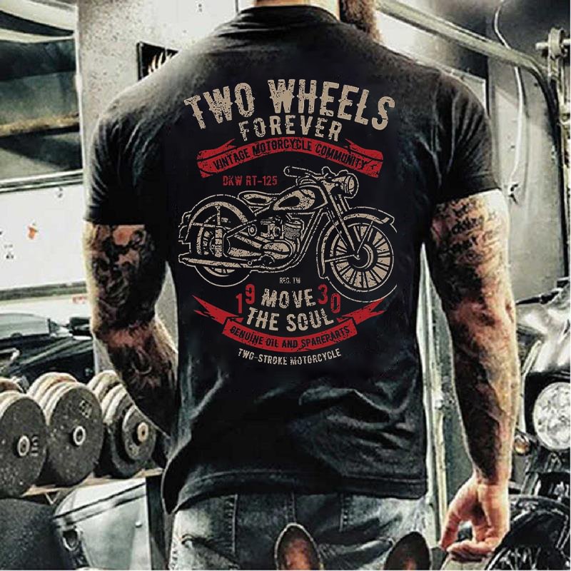 Men's Vintage Motorcycle Printed Short Sleeves T-Shirt