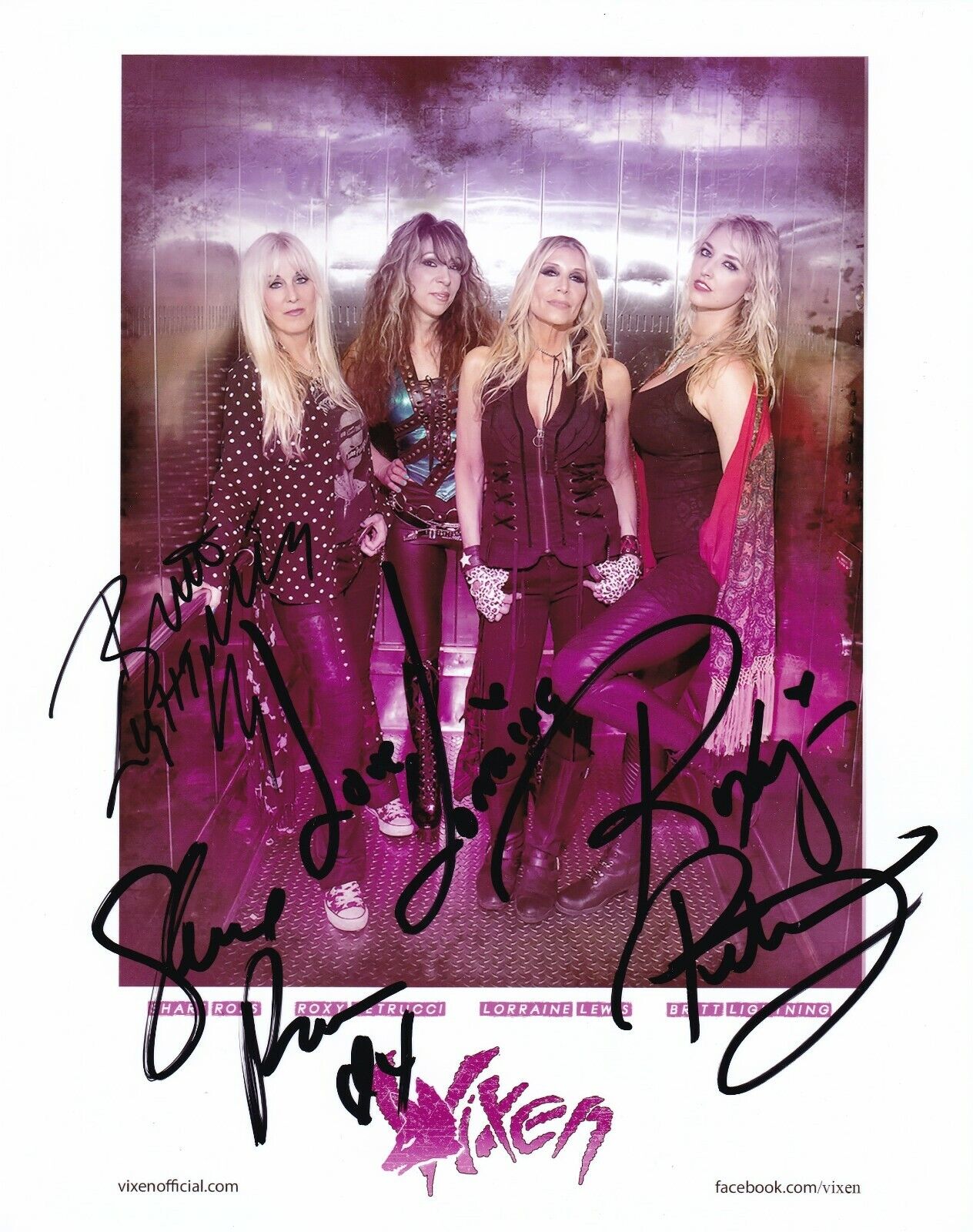 Vixen band REAL hand SIGNED Photo Poster painting #2 COA Autographed Britt Lightning Lorraine +