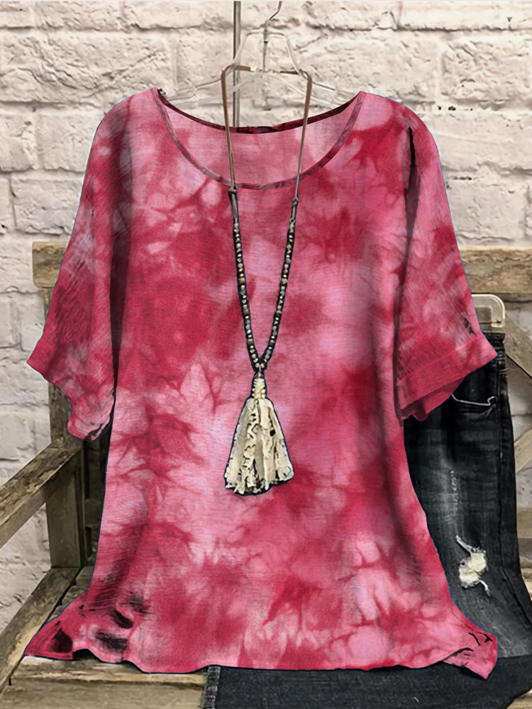 Women Long Sleeve V-neck Graphic Floral Printed Top