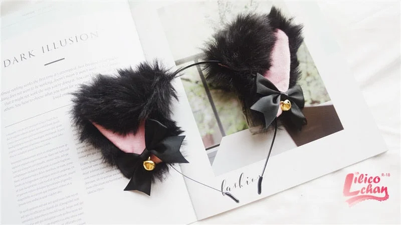 Anime Neko Cat Ears Party COSPLAY Dance Club Halloween Fox Accessories Headwear Acessories sailor moon Cos plush sakura Lolita