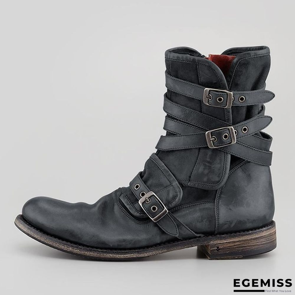 Men's Retro Multiple Buckle Retro Ankle Boots | EGEMISS