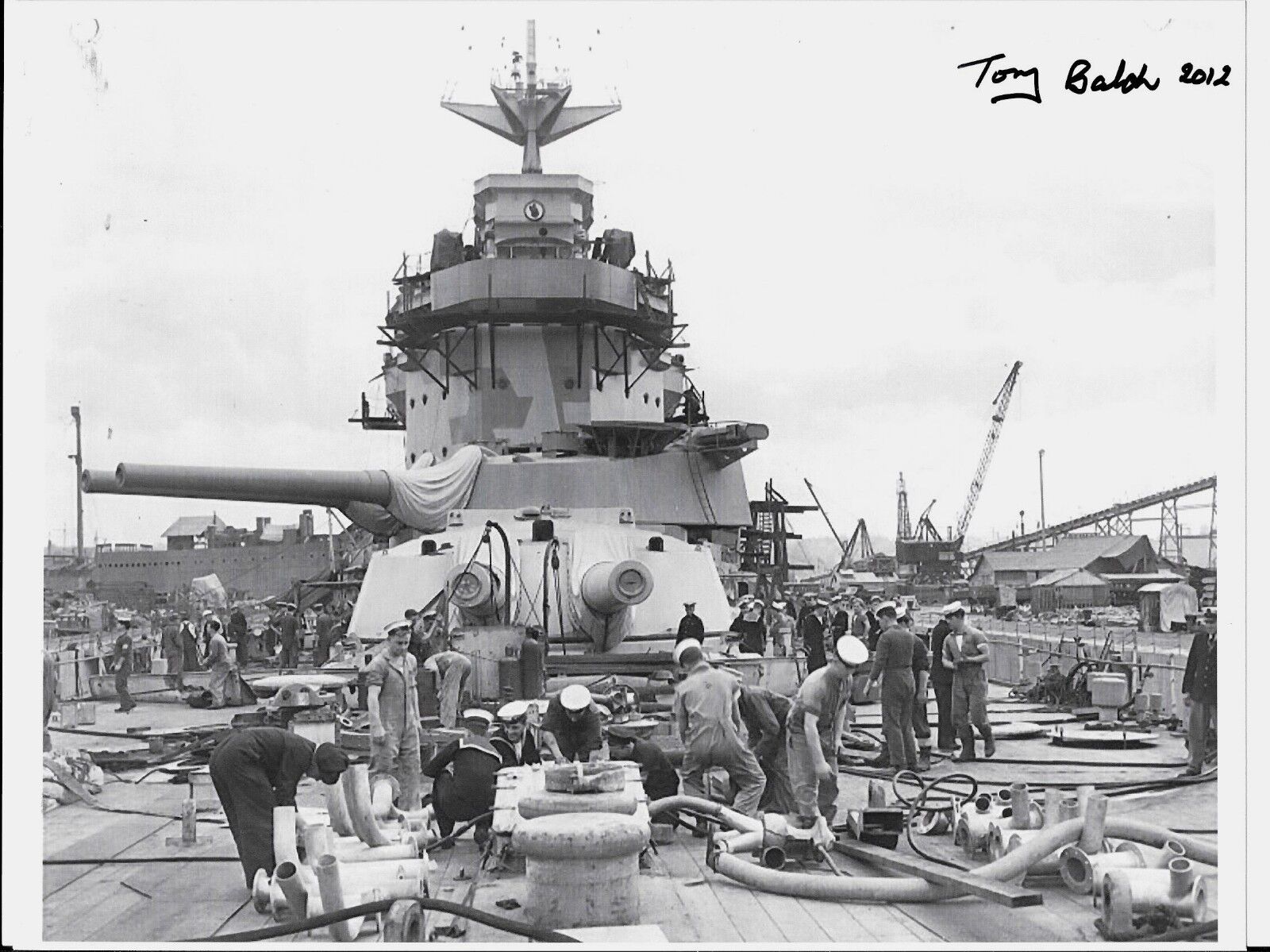 TONY BALCH HMS WARSPITE D-DAY VETERAN RARE SIGNED Photo Poster painting