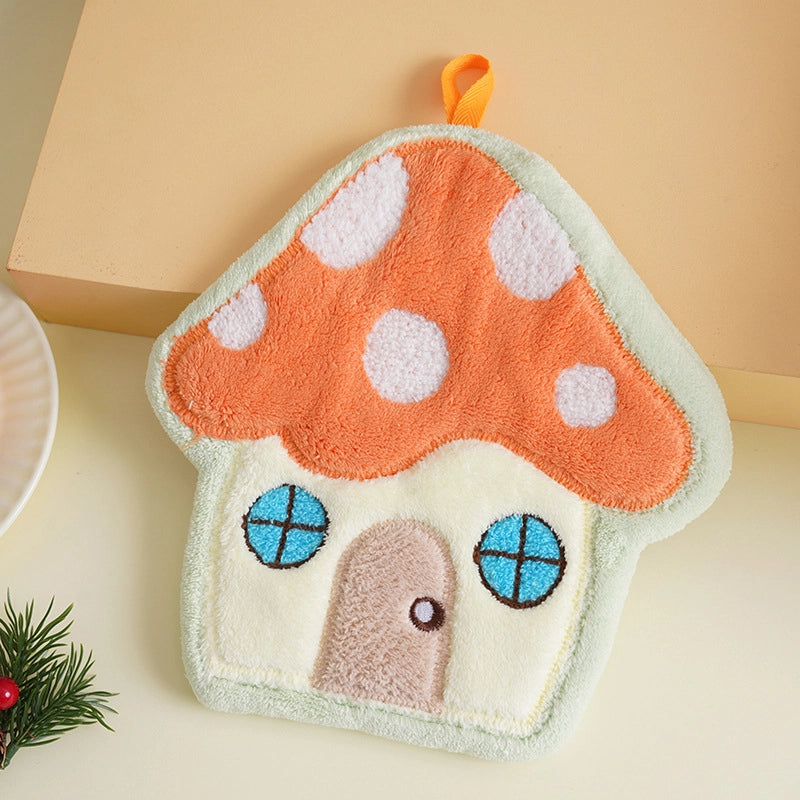 Minimalist Classic Style Mushroom Coral Fleece Towels Towels