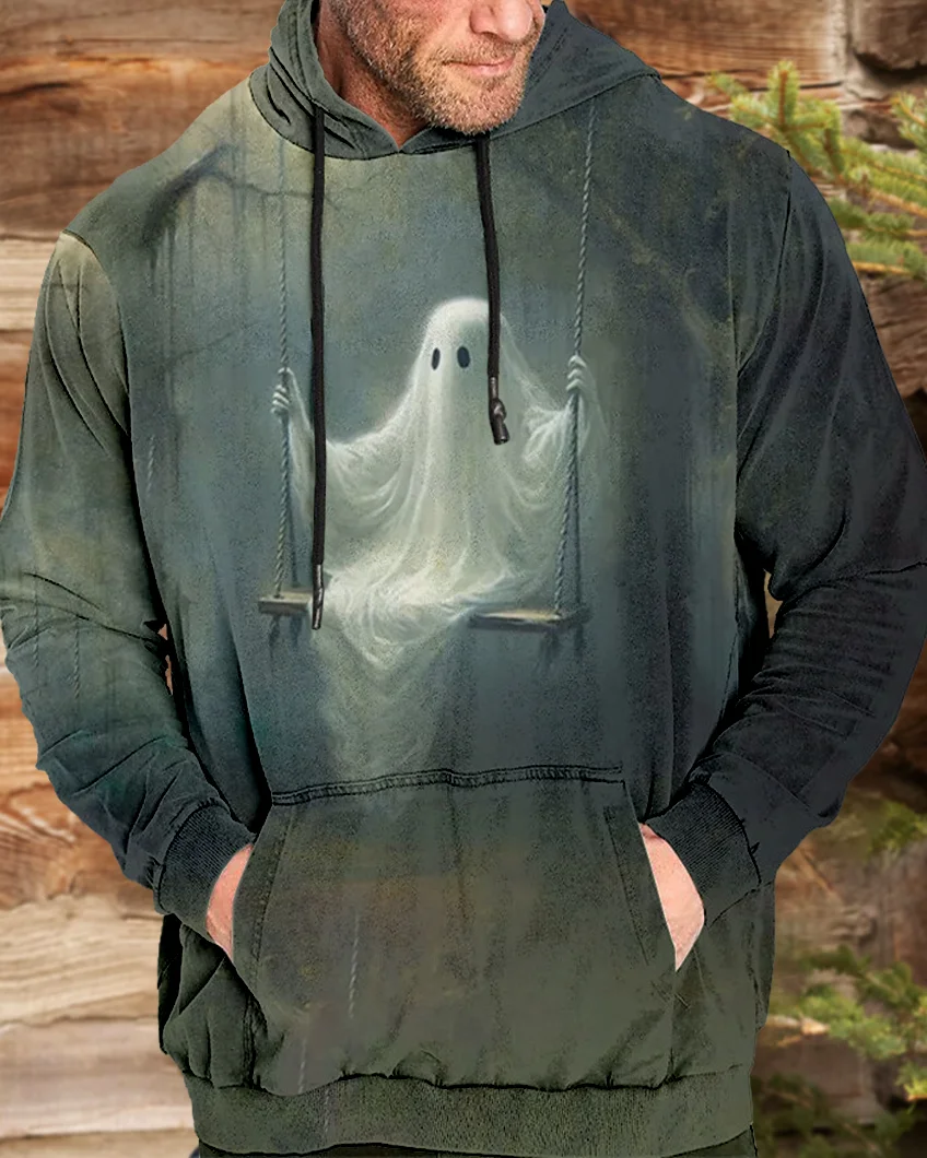 Suitmens Men's Halloween Ghost Hoodie 00429