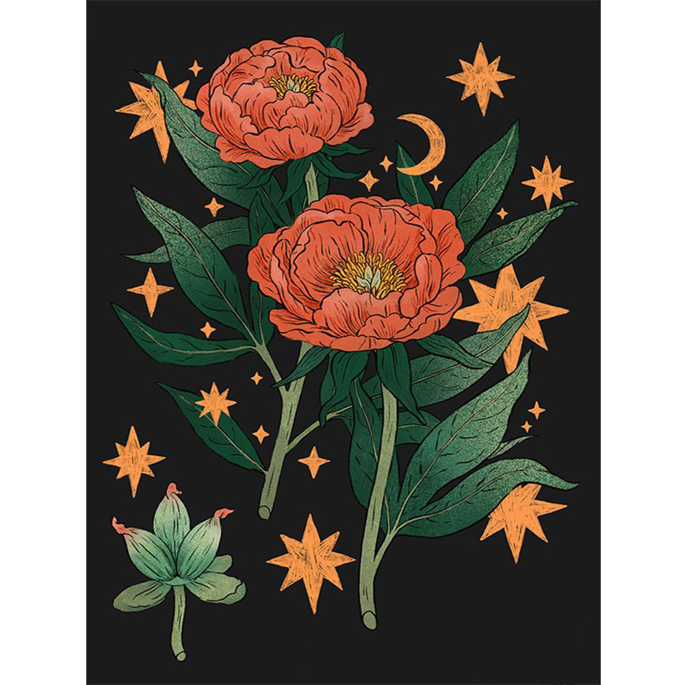 

Flowers on Black - 11CT Stamped Cross Stitch - 35*50CM, 03, 501 Original
