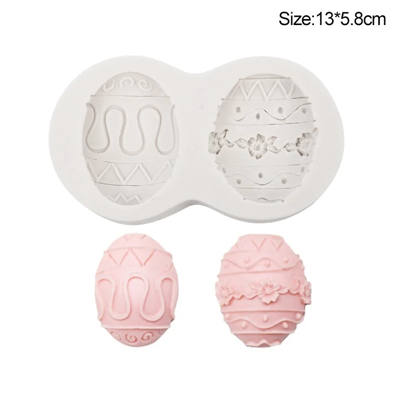3D Easter Cookie Mold Silicone Biscuit Cutter Cute Bunny Rabbit Egg Mould Easter Party Chocolate Fondant Cake Decorating Tools