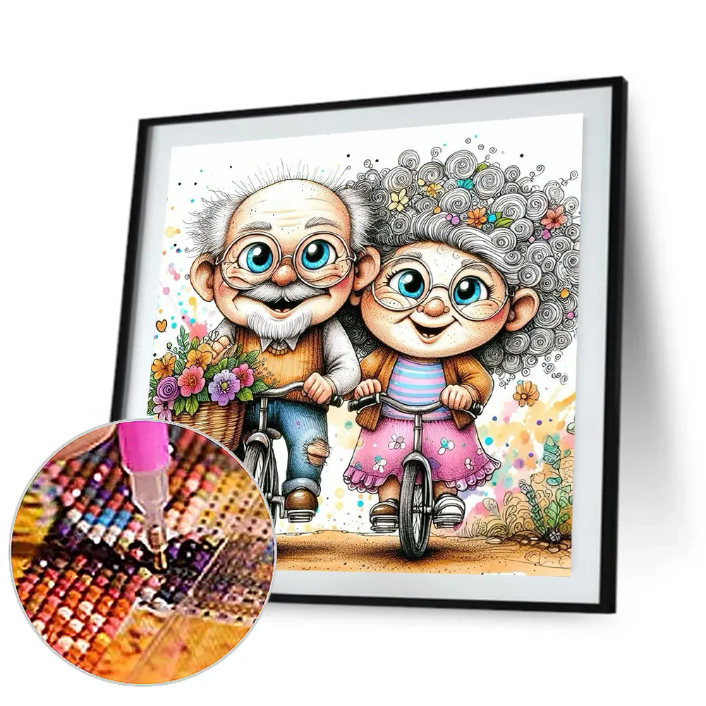 Diamond Painting - Full Round Drill - Old Couple(Canvas|30*30cm)
