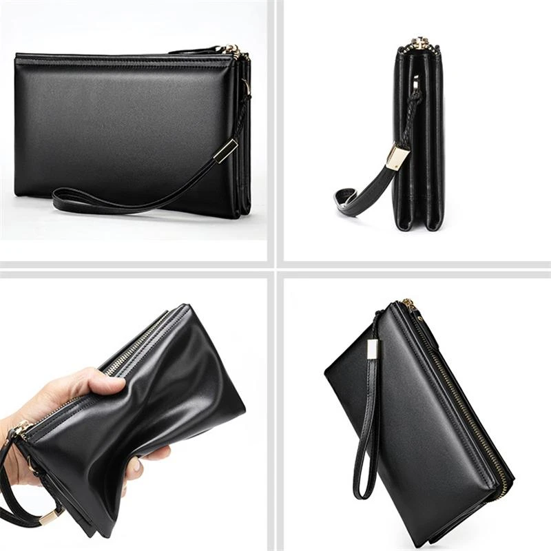 Durable Soft Plain Business Clutch Bags Wallets For Men