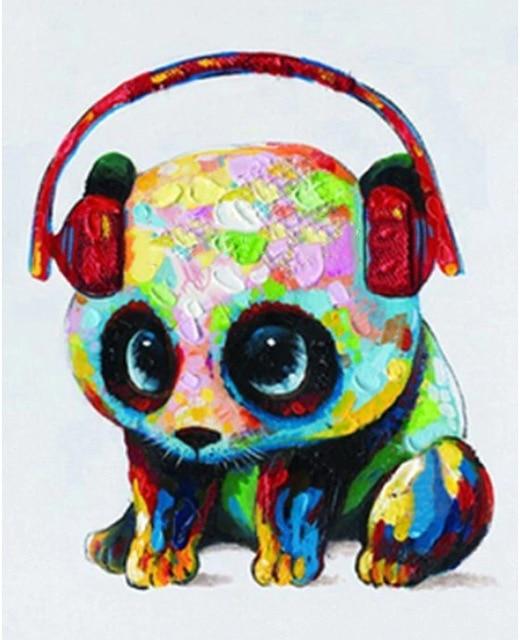 

Mini Panda With Headphones – Paint By Numbers - 40*50CM, 501 Original
