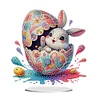 (US Only)2D Flat Easter Egg Bunny DIY Double-Sided Diamond Painting Desktop Decorations