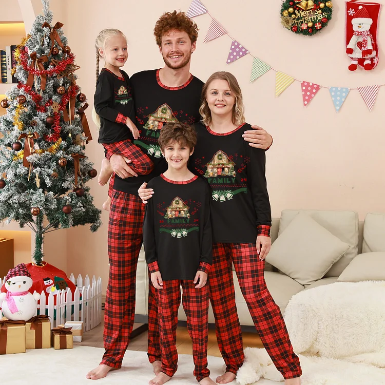 2024 Family Matching Christmas Buffalo Plaid Pajamas Sets
