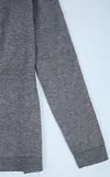 Dark Gray Gold Button Peplum Outerwear Sweater