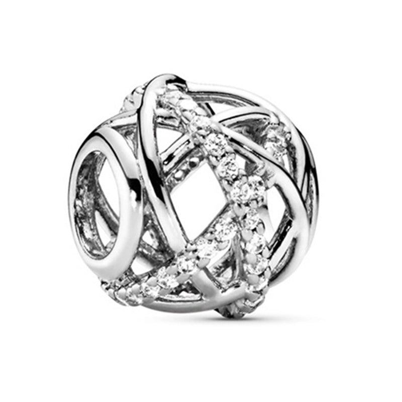 1 PC/Package Metal Rhinestones Plating Inlay Polished Pendant Beads