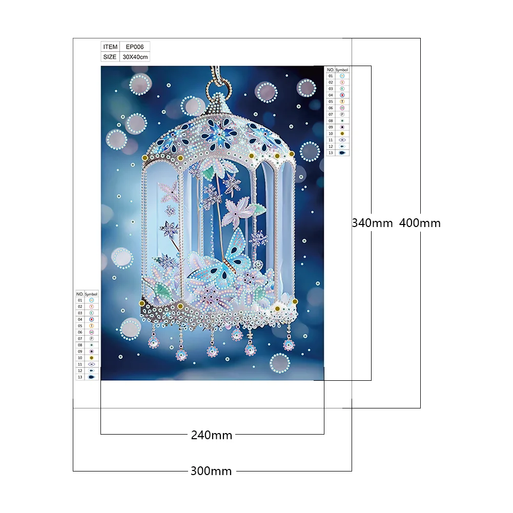 Diamond Painting - Partial Special Shaped Drill - Butterfly(30*40cm)