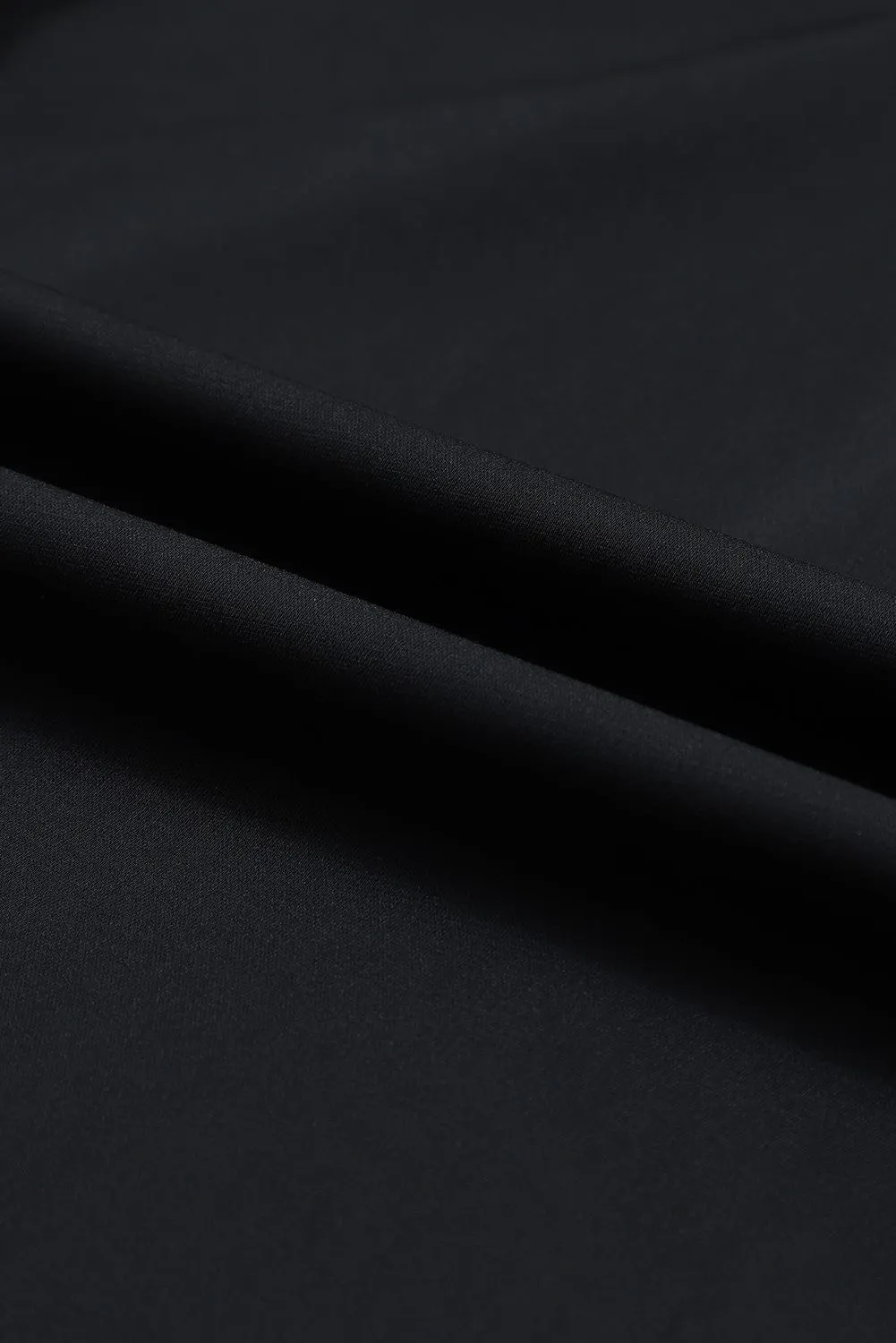 Elegant Black Drape Sleeve V-Neck Blouse