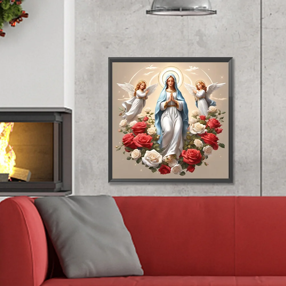 Diamond Painting - Full Round Drill - Virgin Mary(Canvas|30*30cm)