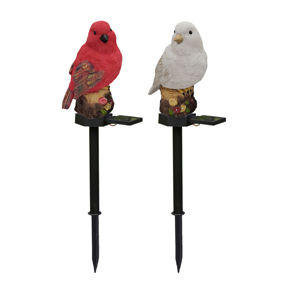 

LED Solar Resin Red Bird Lawn Ground Plug Light Outdoor Yard Hanging Lamp, 501 Original