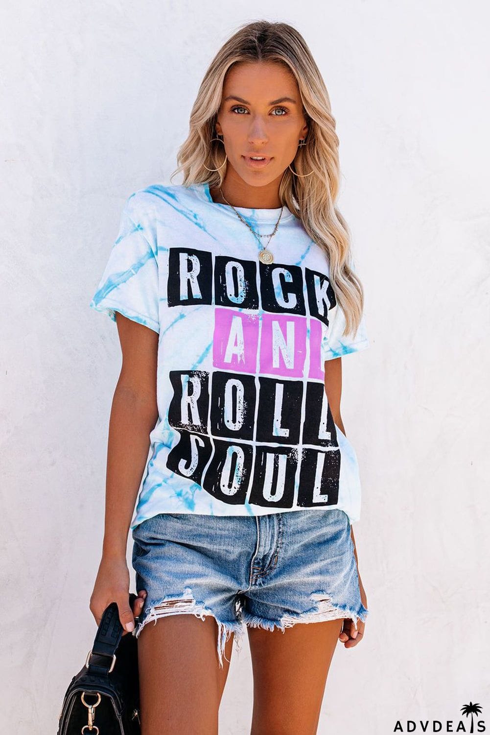 ROCK AND ROLL SOUL Tie-dye Tee