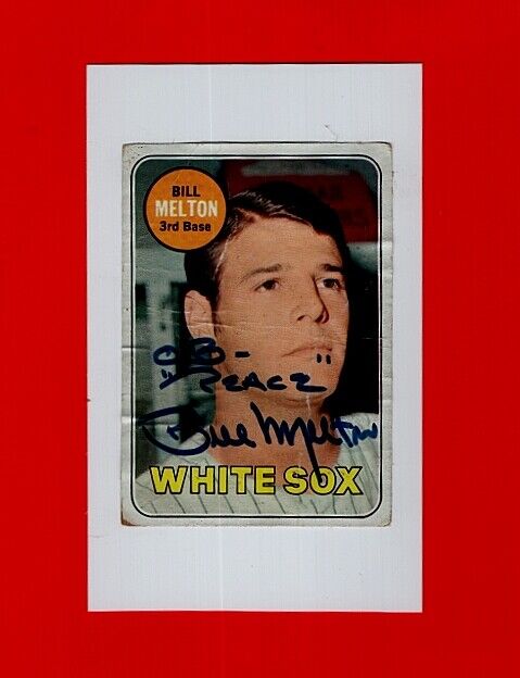 BILL MELTON-CHICAGO WHITE SOX AUTOGRAPHED COLOR Photo Poster painting ON 3X5 CARD