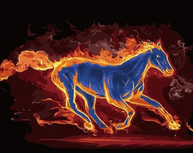 

Fire Horse – Paint By Numbers - 40*50CM, 501 Original