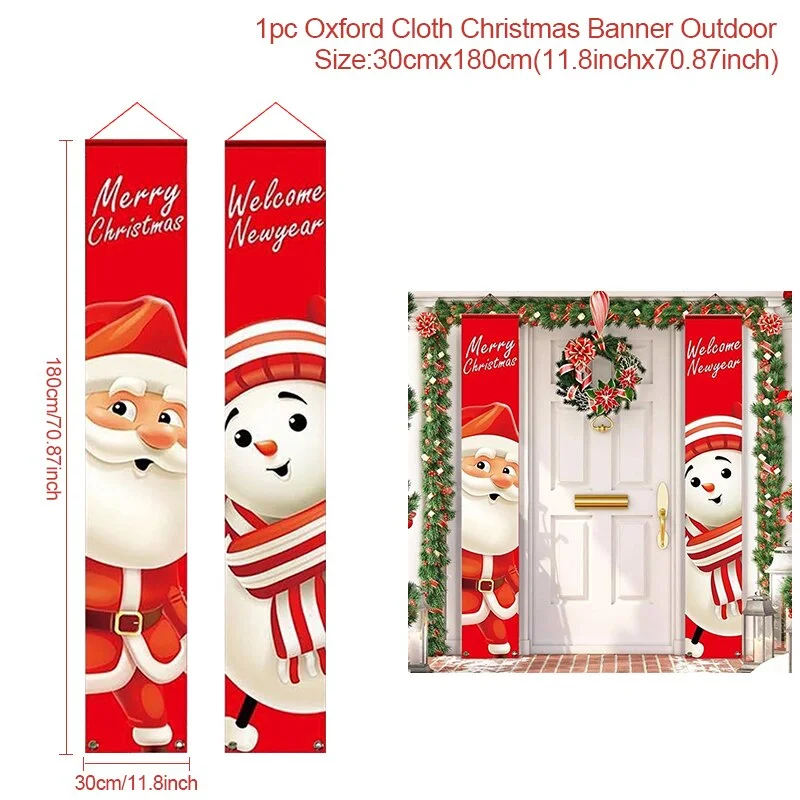 Nutcracker Soldier Christmas Door Banner Ornament Santa Claus Merry Christmas Decorations For Home Navidad Gift New Year 2022