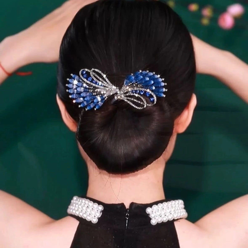 Women’s Minimalist Peacock Feather Flower Alloy Plating Inlay Rhinestones Hair Band