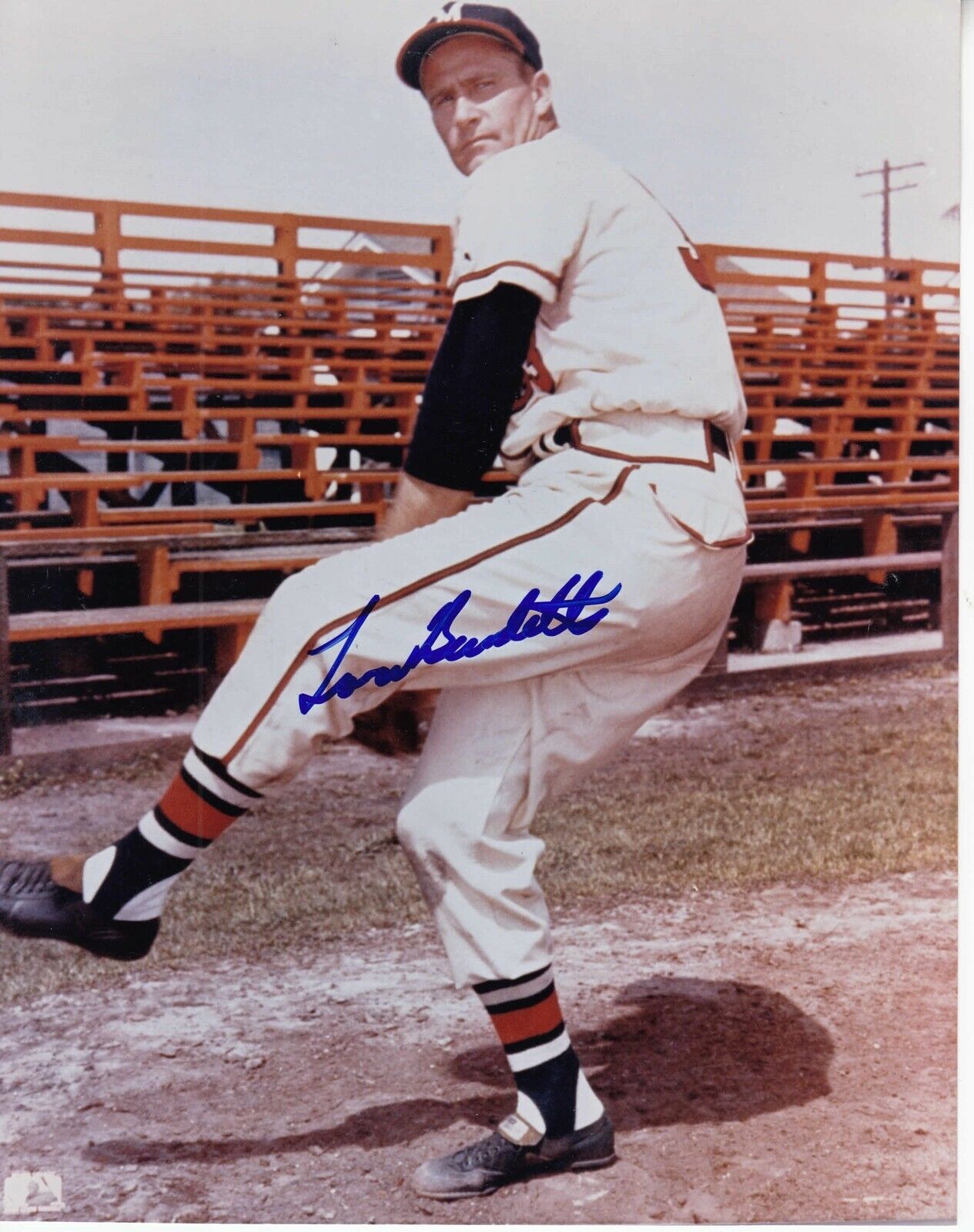 Lew Burdette #0 8x10 Signed Photo Poster painting w/ COA Milwaukee Braves