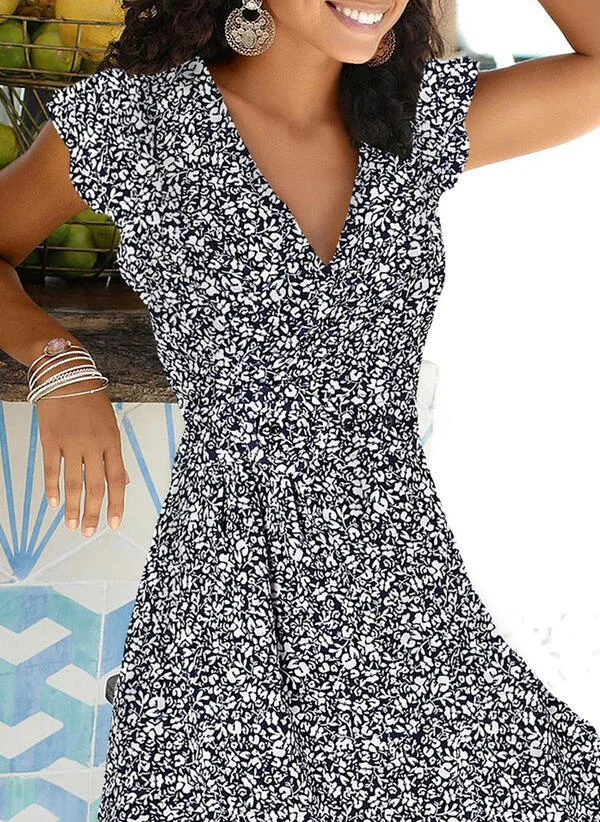 Vintage Summer Women's Dress 2021 Casual Plus Size Elegant Sexy Boho Beach Dot Floral Print Dresses Ladies Sundress Robe Femme