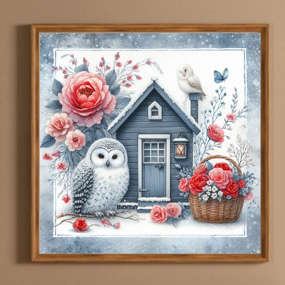 Diamond Painting - Full Round Drill - Owl Net(Canvas|40*40cm)
