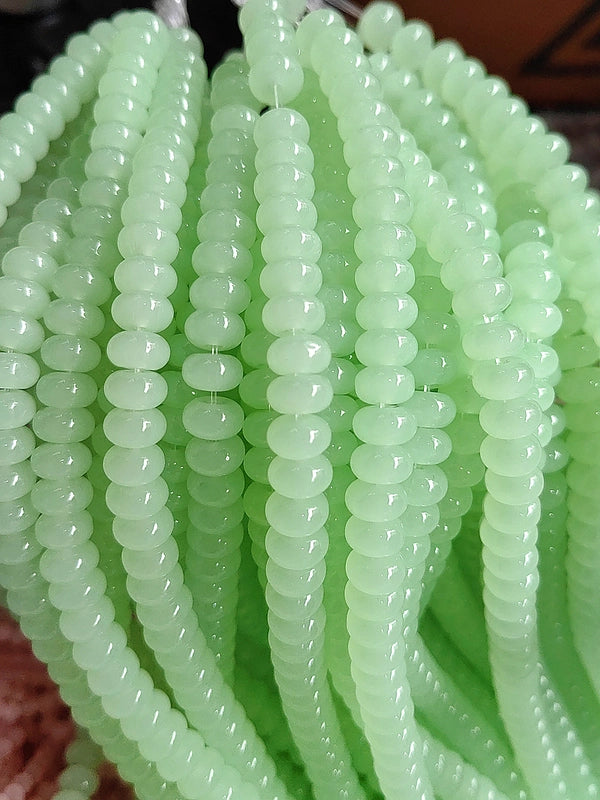 1 String 5*8mm Glass Glass Geometric Solid Color Beaded