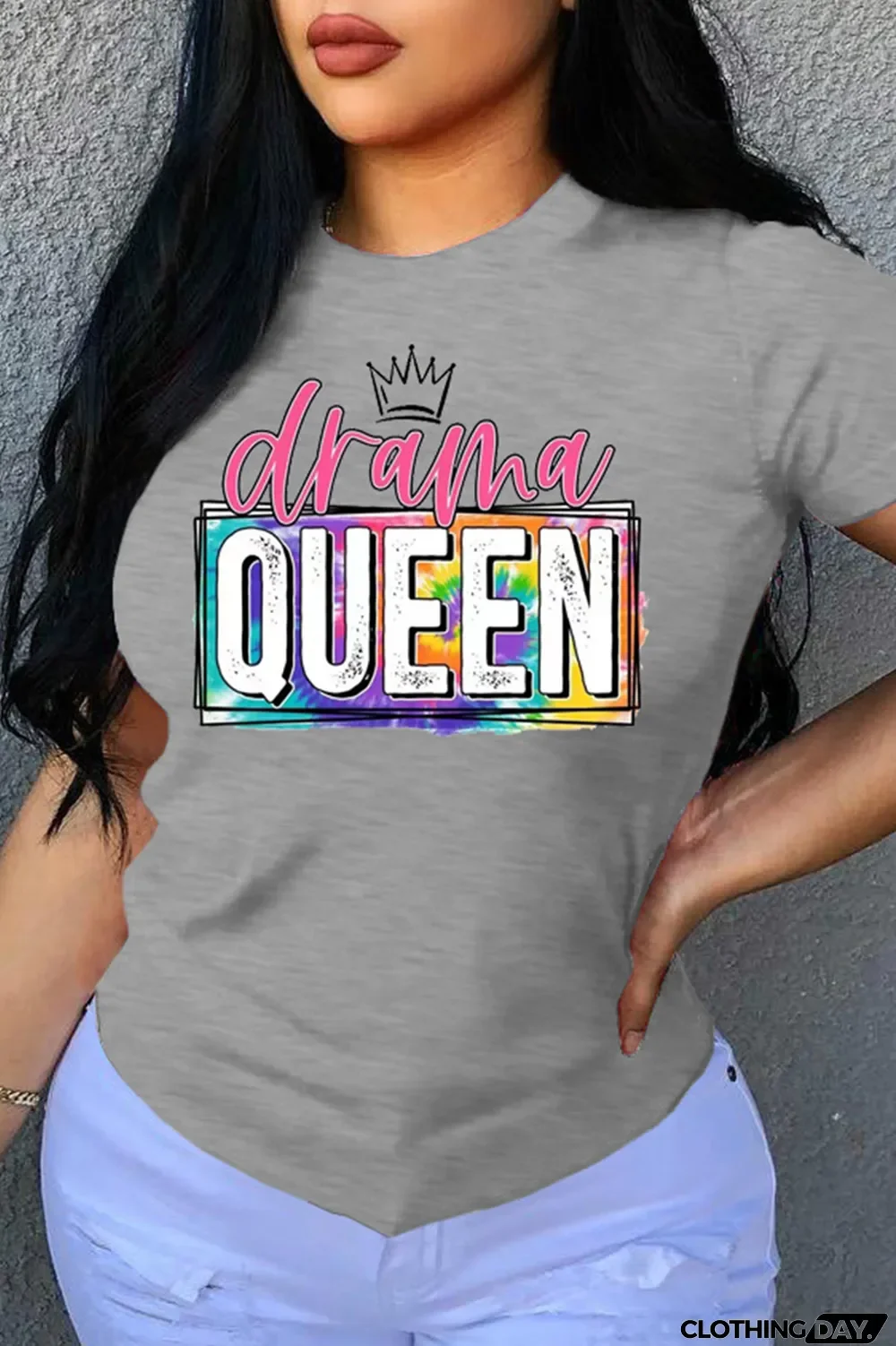 Orange Fashion Casual Letter Print Basic O Neck T-Shirts